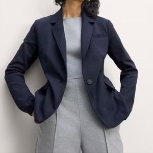 Everlane Navy Blue Wool Single Button Blazer Size 0